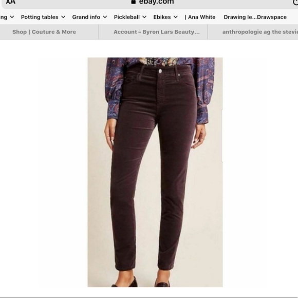 Anthropologie Denim - Anthropologie AG The Stevie Velvet High-Rise